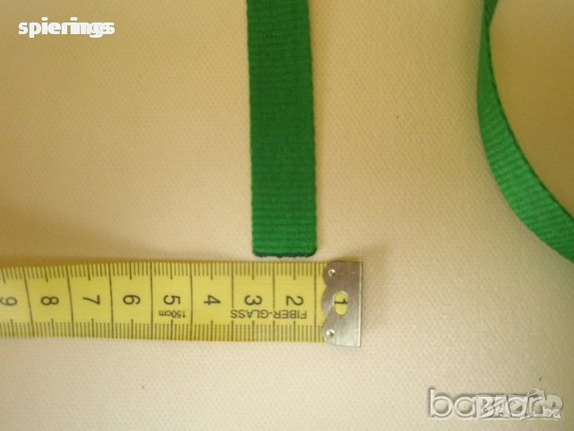 Зелена жакардова лента 15 мм.- 150 м., снимка 2 - Други - 51701362
