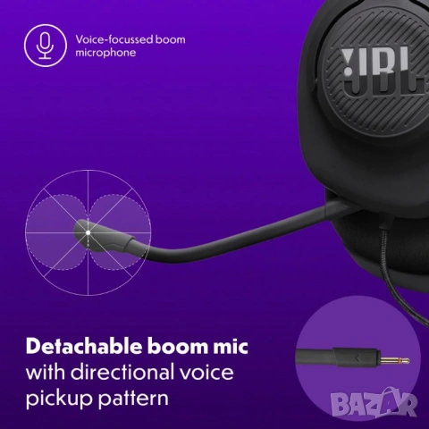 НОВИ JBL Quantum 100M2 геймърски слушалки с микрофон, снимка 3 - Слушалки за компютър - 53775687