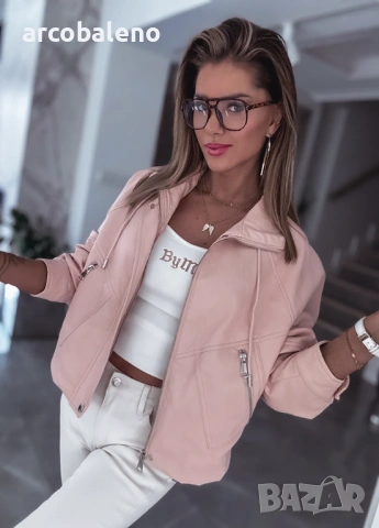 Дамско байкерско яке от еко кожа, 2цвята , снимка 10 - Якета - 53457934