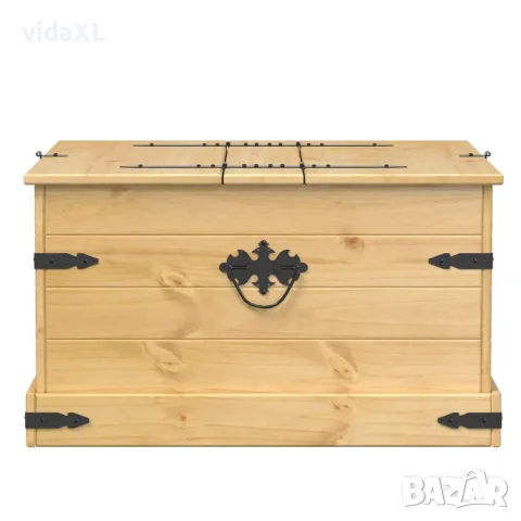 vidaXL Кутия за съхранение "Corona" 78x78x45 см борово дърво масив, снимка 5 - Скринове - 56147443