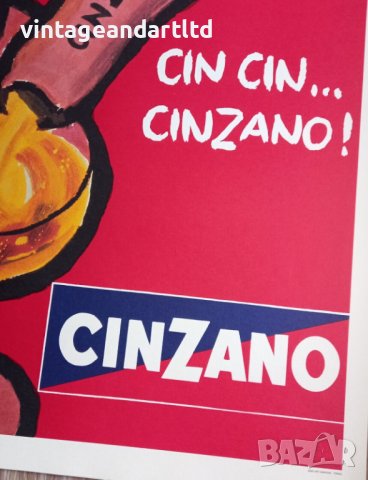 Cinzano оригинален плакат, перфектно състояние!, снимка 3 - Други ценни предмети - 41836960