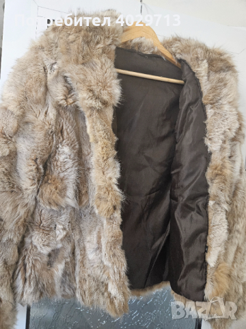 Дамско палто от заек естествен косъм, снимка 3 - Палта, манта - 44913965