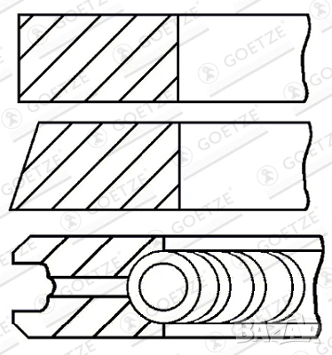Сегменти к-т за 4 бутала GOETZE за FORD COURIER,ESCORT,FIESTA,ORION 1.8D 89-02г.№ 08-783507-00, снимка 2 - Части - 53246007
