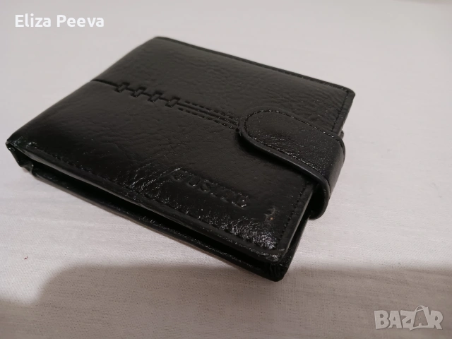 черно мъжко портмоне от естествена кожа, снимка 8 - Портфейли, портмонета - 53142412