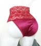Сатенени бордо бикини с дантелен колан на талията, снимка 3