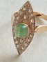 Стар златен пръстен с диаманти и изумруд злато 18к, снимка 3