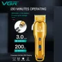Професионална машинка за подстригване VGR V-650 – Водоустойчива, с 2000mAh батерия и LCD дисплей, снимка 5