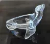 Колекционерска кристална фигура Тюлен "Cristal de Sèvres" – Франция, подпис , снимка 5