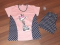 ПОСЛЕДНИ БРОЙКИ! пижама с къс ръкав и къси гащи - жираф, снимка 2