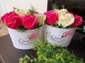 Кашпи със седем сапунени рози , снимка 3