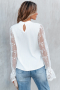 Дамска елегантна блуза в бяло с ръкави от тюл, снимка 5