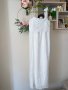 Нова дълга елегантна бяла рокля за всякакъв повод с декорация 3Д орнаменти памук полиестер , снимка 4
