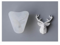3D геометричен елен глава калъп силиконов молд форма декор шоколад фондан украса гипс сапун смола, снимка 1 - Форми - 36164701