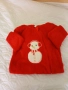 Червен пухен гащеризон за момиче 24-36 м. , снимка 1