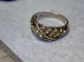 СТАР СКЪПОЦЕНЕН СРЕБЪРЕН ПРЪСТЕН СРЕБРО 925 с ИСКРЯЩИ ФАСЕТИРАНИ ЦИРКОНИ 48652, снимка 1