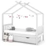 vidaXL Рамка за детско легло с чекмедже, бяла, бор масив, 80x160 см（SKU: 322149）, снимка 2