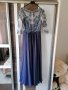 Синя дълга рокля за кума размер 38, снимка 2