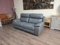 Италиански сив кожен диван тройка Lorenzo с ел. релакс механизъм, снимка 9