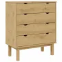 vidaXL Шкаф с чекмеджета OTTA, 76,5x39,5x90 см, борово дърво масив, снимка 1