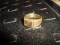 СТАР ПОЗЛАТЕН БРОНЗОВ ПРЪСТЕН ОРНАМЕНТИРАН РЪЧНО МАЙСТОРСКА АРТ ДЕКО ИЗРАБОТКА МАСИВЕН 22349, снимка 3