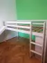Детско високо легло с пързалка и скрин, снимка 1