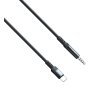 Аудио кабел за музика AUX38, Type-c(м)/3,5mm JACK(м), черен, 1m