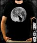 Черна тениска с щампа FULL MOON DEER, снимка 1 - Тениски - 41802081