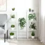 vidaXL Стойка за цветя, 94,5x25x89 см, бяла, желязо, снимка 3