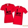 Tениски за влюбени Свети Валентин I Love my Girlfriend Boyfriend, снимка 2