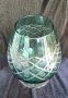 Кристална ваза гравирана зелена Германия 60-те години, снимка 8