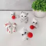 5555 Комплект мини керамични фигурки Бели котета, 5 броя, снимка 1