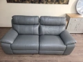 Италиански сив кожен диван тройка Lorenzo с ел. релакс механизъм, снимка 13