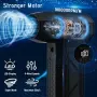 Акумулаторна компресирана въздушна четка (Air Duster) с LED дисплей и 9 приставки, снимка 2
