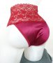 Сатенени бордо бикини с дантелен колан на талията, снимка 6
