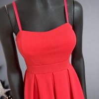 Дамска къса рокля цвят корал, снимка 3 - Рокли - 38997546