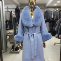 Дамско луксозно палто кашмир вълна и лисица код 341, снимка 1 - Палта, манта - 39712768