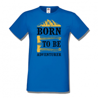 Мъжка тениска Born To Be Adventurer,Къмпинг,Планина,Изненада,Подарък,Поход,Връх,Хижа,, снимка 3 - Тениски - 36348544