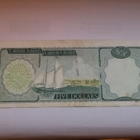 RARE. CAYMAN ISLANDS 5 DOLLARS 1974, снимка 2 - Нумизматика и бонистика - 36107206