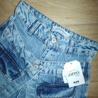 Oreo jeans къси панталонки тип пола с двойна висока талия, снимка 2 - Къси панталони и бермуди - 41602162