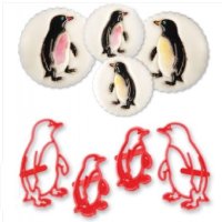Пингвин Пингвини пластмасова форма форми сет щампа печат печати резец резци декор торта фондан, снимка 1 - Форми - 42252141