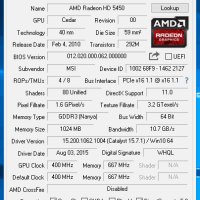 Продавам видео карта AMD MSI HD5450 1GB DDR3 64bit VGA DVI HDMI LP PCI-E, снимка 5 - Видеокарти - 41509249