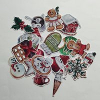 Дизайнерски скрапбук стикери Коледни сладки 21 бр - V097, снимка 2 - Други - 42470459