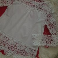 Блузи в бяло и в червено от шифон с дантела , снимка 3 - Ризи - 41933732