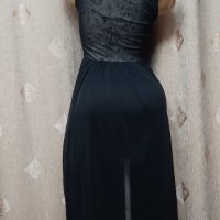 Atmosphere S Черна дълга рокля от дантелена и ефирен тюл, снимка 6 - Рокли - 40127447