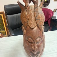 Голяма африканска маска. №4187, снимка 1 - Антикварни и старинни предмети - 41305112