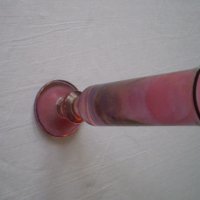  Ръчно издухана стъклена ваза с боровинков цвят, снимка 5 - Антикварни и старинни предмети - 40600255