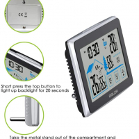 BALDR безжичен вътрешен/външен термометър и хигрометър, сензорен екран с монитор за температура/влаж, снимка 4 - Друга електроника - 36128150