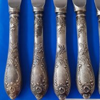 Руски ножове нерж с посребрени дръжки, снимка 5 - Прибори за хранене, готвене и сервиране - 41404683