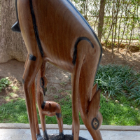 Дървена статуетка-сърнички-ръчна изработка, снимка 1 - Декорация за дома - 44791480