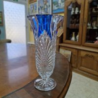 Страхотна антикварна немска ваза цветен кристал , снимка 3 - Антикварни и старинни предмети - 41307504